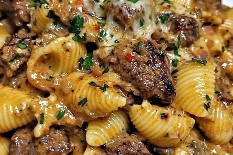 Garlic Butter Steak Bites with Creamy Parmesan Shells