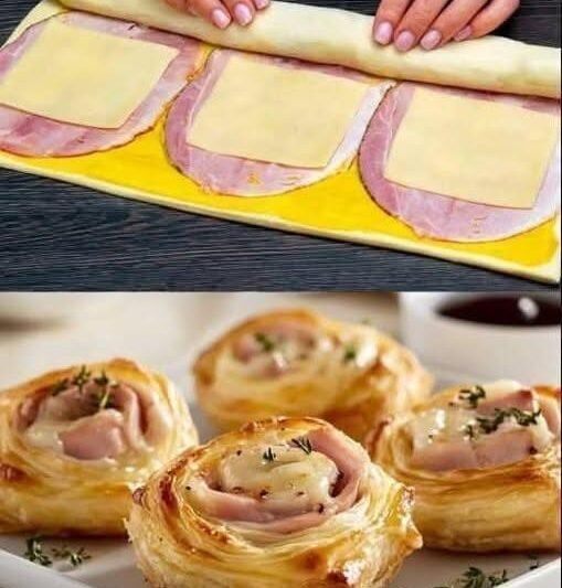 Ham and Cheese Pastry Puffs